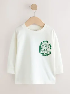 Next - T-shirt imprimé dos à manches longues (3mois-8ans) Taco blanc/vert Hot