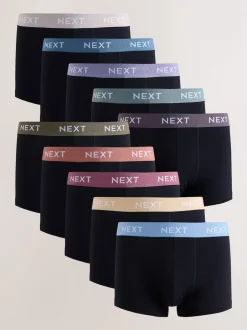 Next - Boxers hipsters riches en coton mélangé Taille bleue/verte/jaune Sale