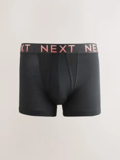 Next - Boxers hipsters riches en coton mélangé Taille Noir à texte Ombre New