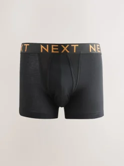 Next - Boxers hipsters riches en coton mélangé Taille Noir à texte Ombre New