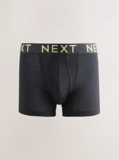 Next - Boxers hipsters riches en coton mélangé Taille Noir à texte Ombre New
