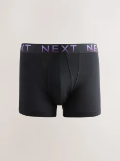 Next - Boxers hipsters riches en coton mélangé Taille Noir à texte Ombre New