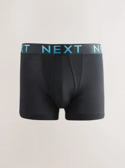 Next - Boxers hipsters riches en coton mélangé Taille Noir à texte Ombre New