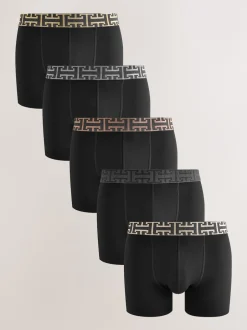 Next - Trunks Boxer 5 Pack Taille noire à motif métallisé mixte Hot