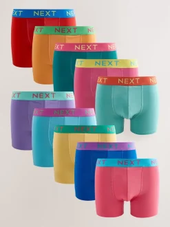 Next Tailles bleu marine vif/orange - Lot de 10 - Boxer en coton riche