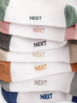 Next - Paquet de chaussettes de sport en coton riche 7 talon et orteil Blanc/brillants New