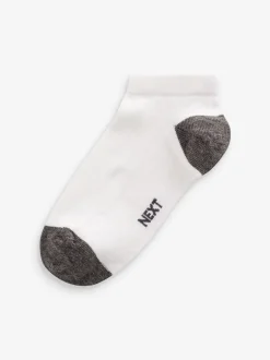 Next - Paquet de chaussettes de sport en coton riche 7 talon et orteil Blanc/brillants New