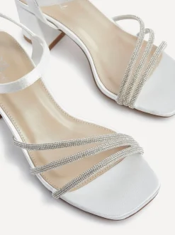 Linzi Talons Mariage Coupe large Mariah à dos ouvert avec triple devant en diamants Hot