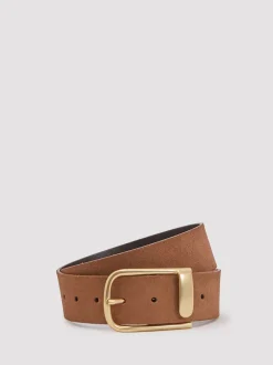Reiss Tan - Ceinture en cuir avec boucle à demi-passant Iyla New