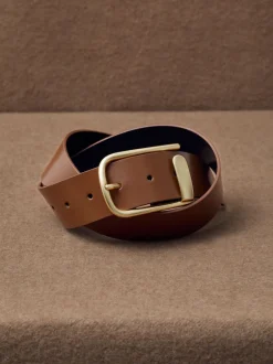 Reiss Tan - Ceinture en cuir avec boucle à demi-passant Iyla Best