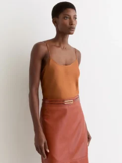 Reiss Tan - Ceinture en cuir effet crocodile Bronya Discount