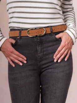 Lakeland Leather Tan - Ceinture Bowness en daim à double boucle Clearance