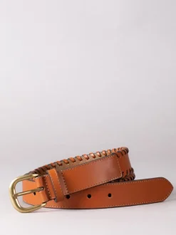 Lakeland Leather Tan - Ceinture Wray en cuir surpiquée Outlet