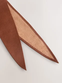 Next Tan - Ceinture large en cuir avec détail noué Sale