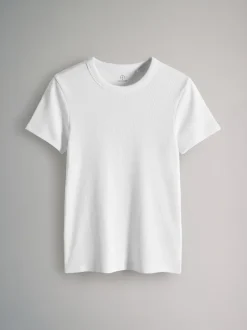 The Set Taupe marron/marron clair/bleu/bleu clair/crème - lot de 5 t-shirts côtelés à manches courtes Outlet