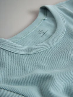 The Set Taupe marron/marron clair/bleu/bleu clair/crème - lot de 5 t-shirts côtelés à manches courtes Outlet