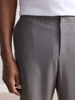 Next Taupe (Taupe) - Pantalons Habillé texturés à taille élastiquée en laine Sale