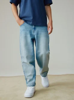 Next Teinte bleue - Jean authentique (3-16ans) Baggy fuselé Outlet