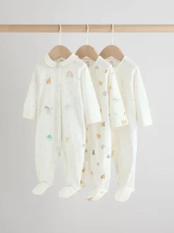 Next Terrain blanc - Paquet de combinaisons de nuit 3 (0-2ans) Outlet