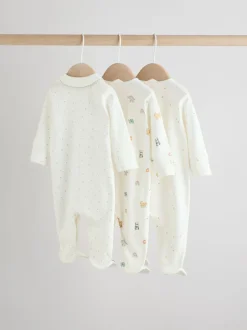 Next Terrain blanc - Paquet de combinaisons de nuit 3 (0-2ans) Outlet