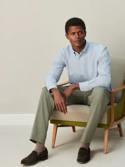 Next Texture bleue - Chemise habillée à manches longues riche en coton Online