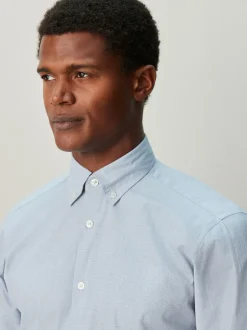 Next Texture bleue - Chemise habillée à manches longues riche en coton Online