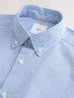 Next Texture bleue - Chemise habillée à manches longues riche en coton Online