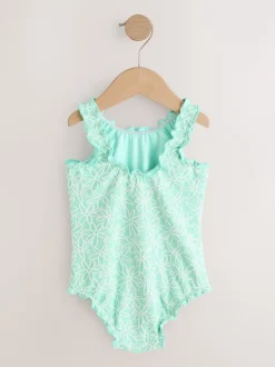 Next Texture fleurie vert menthe - Maillot de bain Lettuce Edge (3mois-7ans) New