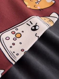 Next Thé à bulles Gris anthracite - Ensemble haut Imprimé Graphique et Leggings (3-16ans)