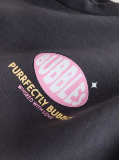 Next Thé à bulles Gris anthracite - Ensemble haut Imprimé Graphique et Leggings (3-16ans)