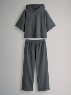 The Set ensemble sweat à capuche et pantalon de jogging côtelé doux au toucher Discount