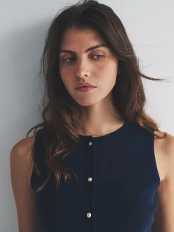 The Set lot de 2 gilets en maille Or à boutons Outlet