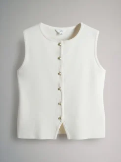 The Set lot de 2 gilets en maille Or à boutons Outlet