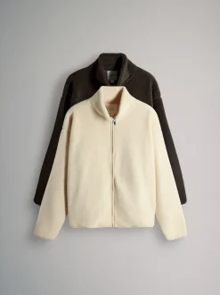 The Set lot de 2 polaires en peau de mouton zippées Clearance