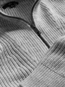 The Set lot de 2 pulls en maille torsadée et à col zippé Clearance