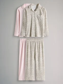 The Set lot de 2 pyjamas en jersey de viscose à manches longues New