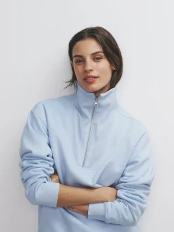 The Set lot de 3 Sweat-shirts côtelés à col cheminée et demi-zippé Online