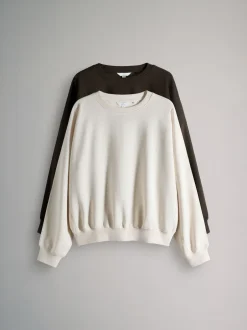 The Set lot de 2 Sweat-shirts Col rond Décontracté New