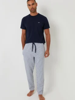 Threadbare Ensemble Pyjama Haut Manches Courtes et Pantalons Rayures Clearance