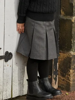 Toezone Lily Filles Leather Gusset and Zip Ankle Noir Bottes Discount