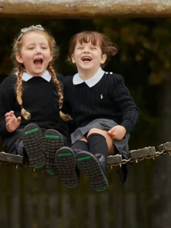 Toezone Lily Filles Leather Gusset and Zip Ankle Noir Bottes Discount