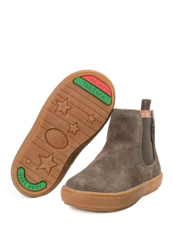 Toezone River Garçons Bottes à soufflet et fermeture éclair en daim et cuir marron Outlet