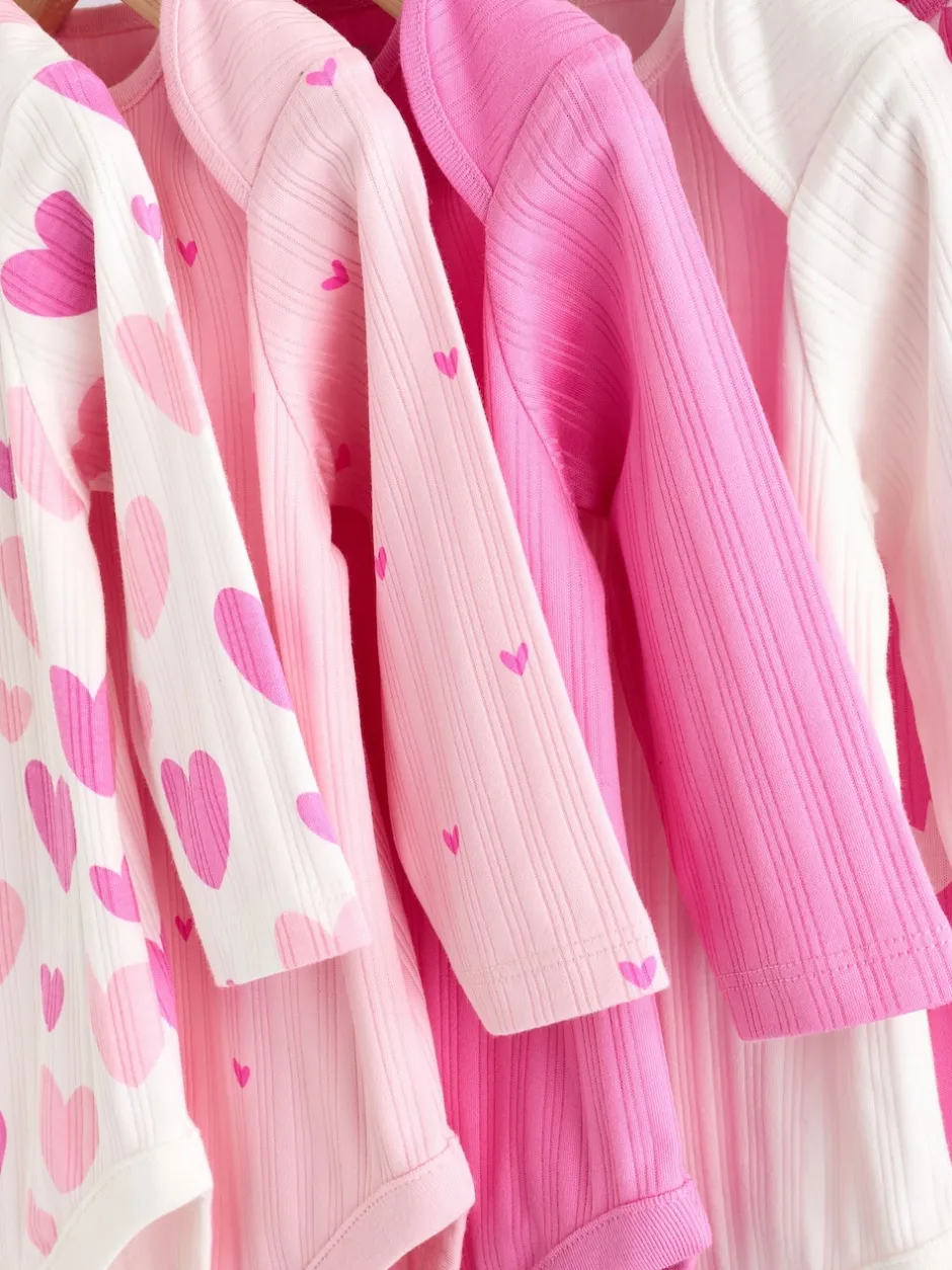 Next Étoile rose - Lot de 5 bodies à manches longues pour bébé Hot