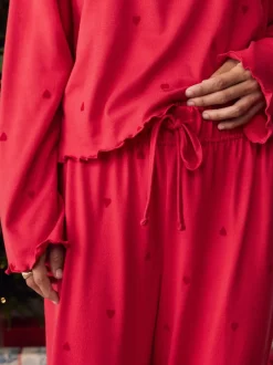 Next Étoile rouge - Pyjama à manches longues doux cœur Clearance