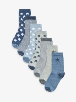 Next - Paquet de chaussettes en coton riche 7 Étoiles bleues Online
