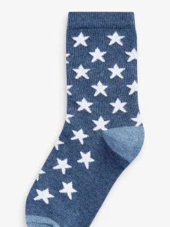 Next - Paquet de chaussettes en coton riche 7 Étoiles bleues Online