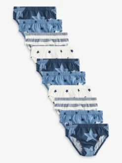 Next Étoiles et rayures bleues - Paquet de slips 10 (1.5-10ans) Sale