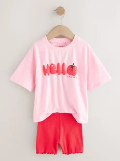 Next Tomate rose Personnage - Ensemble t-shirt à manches courtes et short cycliste (3mois7ans) Online