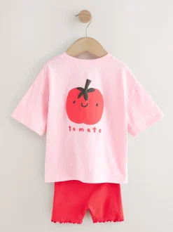 Next Tomate rose Personnage - Ensemble t-shirt à manches courtes et short cycliste (3mois7ans) Online