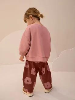 Next - Ensemble Sweat-shirt et jogging Coupe ballon (3mois -7ans) Tomate Rose/Marron Sale